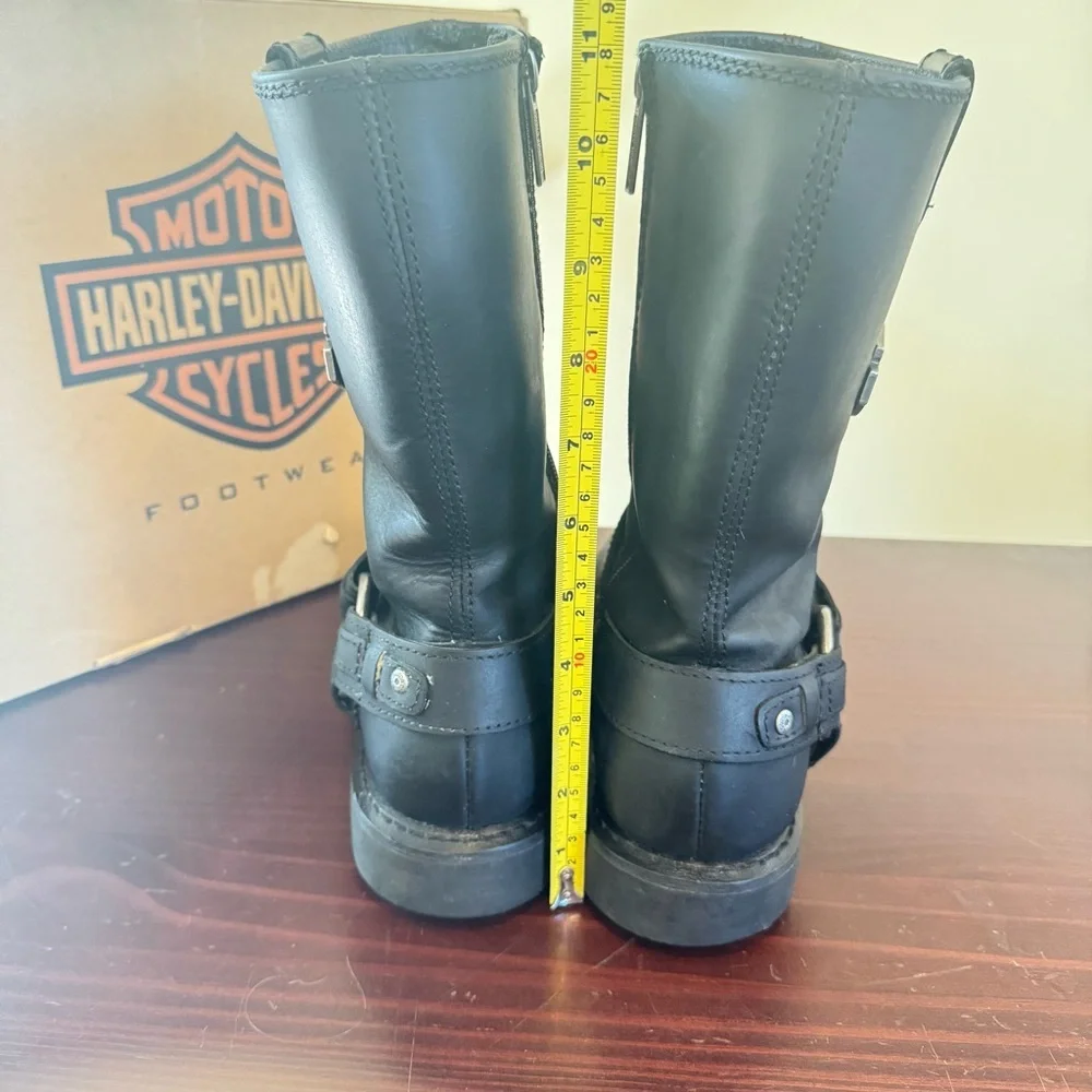 Harley Davidson Cortez Harness men’s black leather motorcycle biker boots 8.5